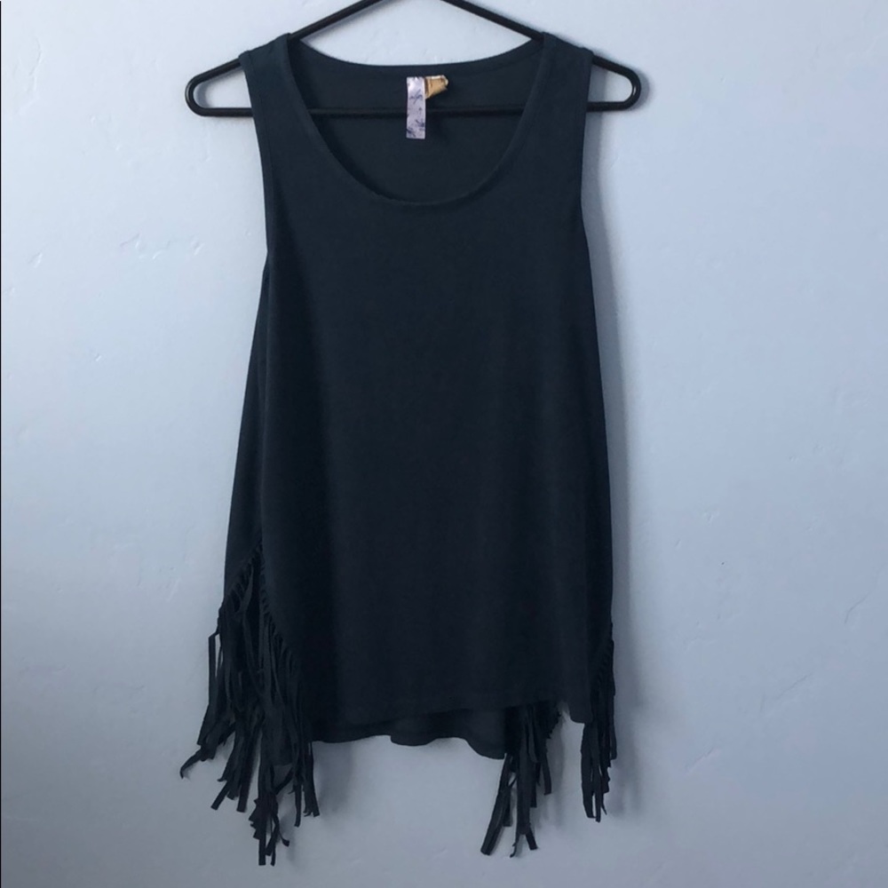 Blue velvet tank top